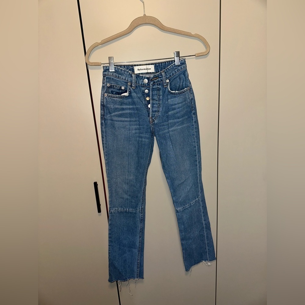 Reformation Petite Brooke High Rise Straight Jean Size 23
